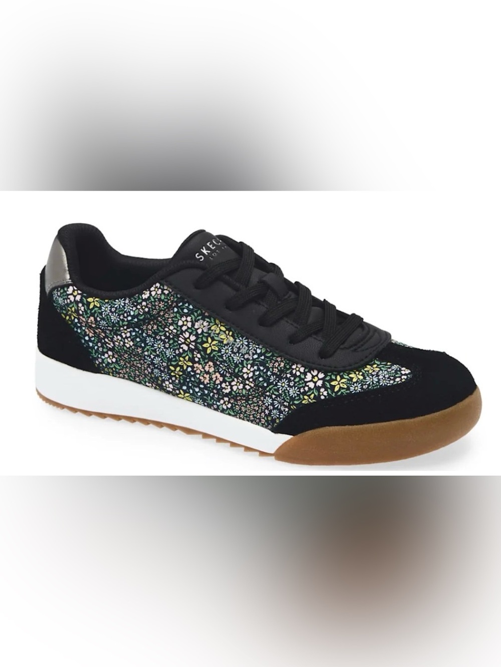 Skechers Street Zinger 2.0 Garden Daze Sneaker Black Suede & Floral Size 10